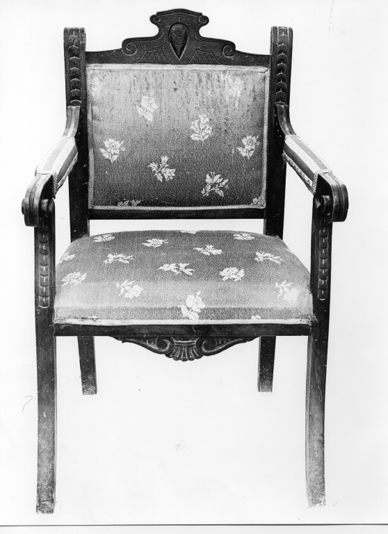 sedia - a braccioli - ambito laziale (sec. XIX)