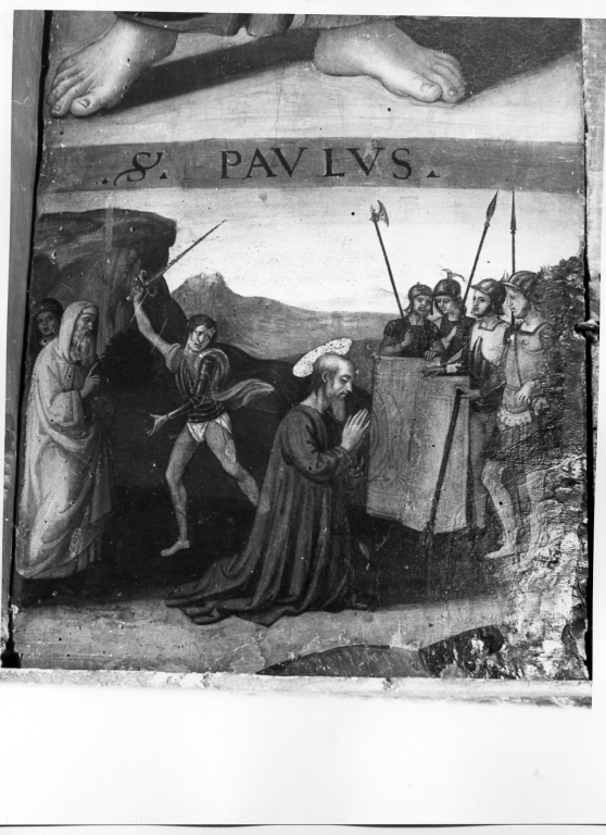San Giovanni Evangelista tra i Santi Stefano e Paolo (dipinto) di Aquili Antonio detto Antoniazzo Romano (prima metà sec. XVI)