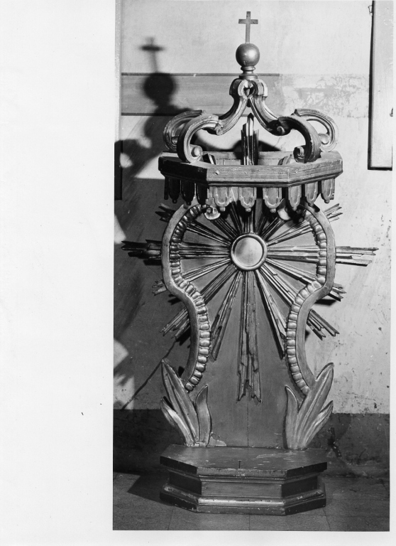 tronetto per esposizione eucaristica - a edicola - ambito laziale (sec. XVIII)