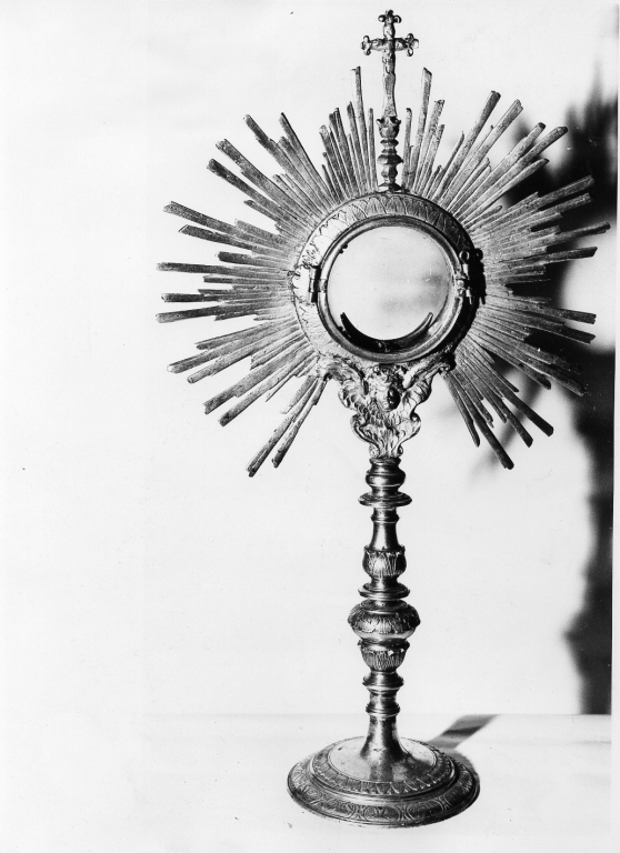 ostensorio - a raggiera - ambito romano (sec. XVIII)