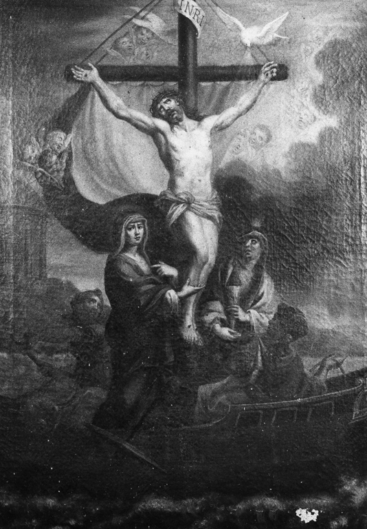Crocifissione di Cristo du una barca (dipinto) - ambito napoletano (prima metà sec. XVIII)