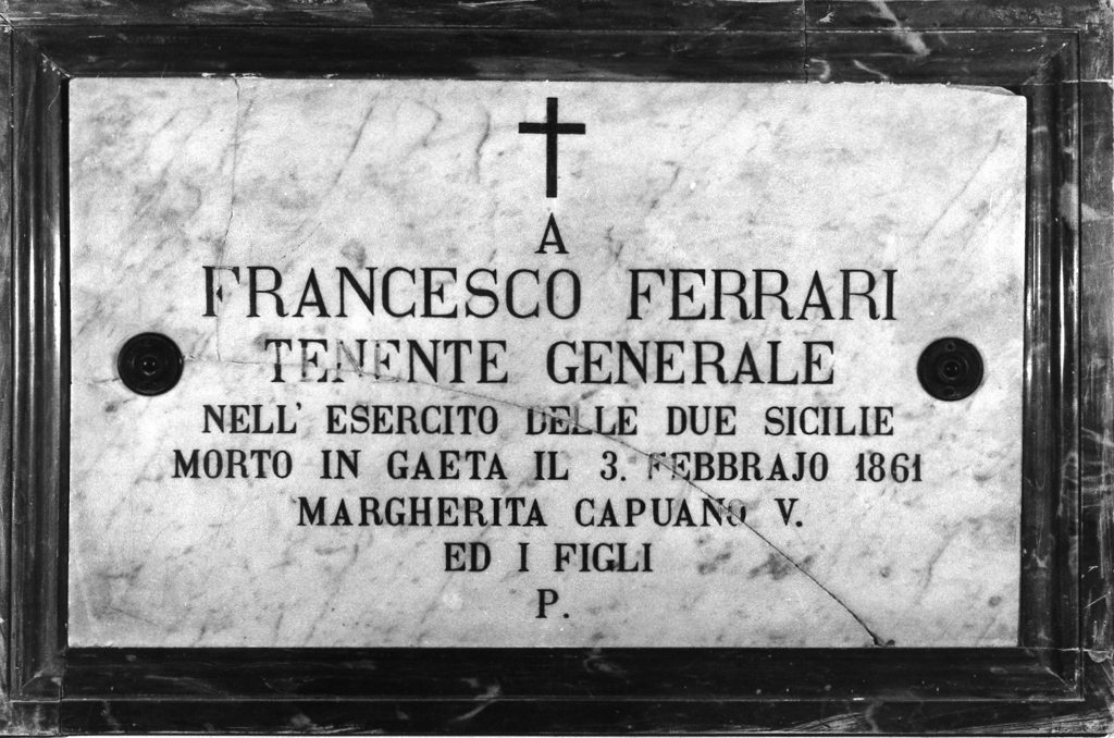 lapide tombale - ambito laziale (sec. XIX)