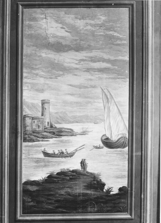 paesaggio (dipinto) - ambito laziale (sec. XIX)