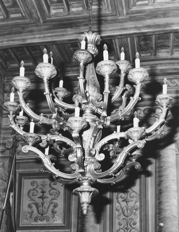 lampadario - ambito laziale (fine/inizio secc. XIX/ XX)