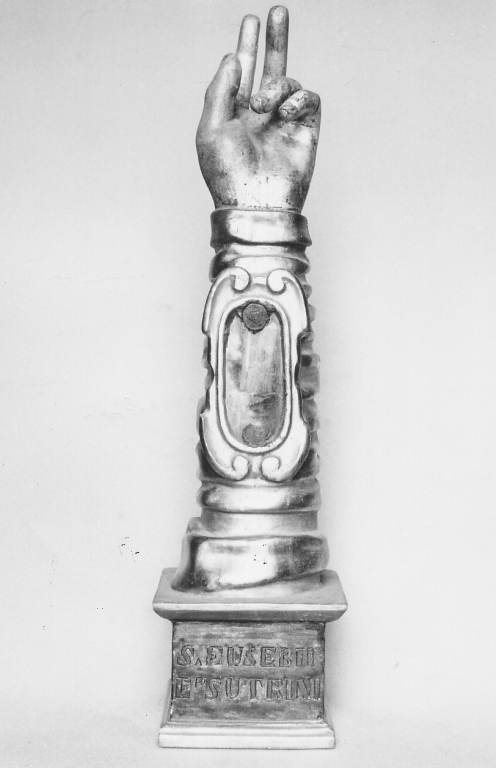 reliquiario antropomorfo - a braccio - ambito laziale (sec. XIX)