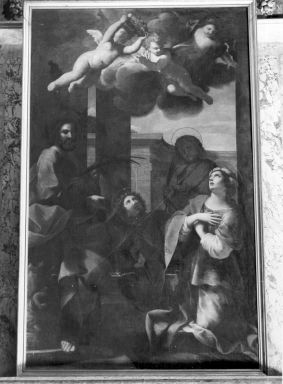 coppia di martiri (dipinto) di Romanelli Giovanni Francesco (secondo quarto sec. XVII)