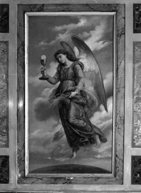 angeli adoranti Cristo (dipinto) di Monaldi Giacomo - ambito romano (sec. XIX)