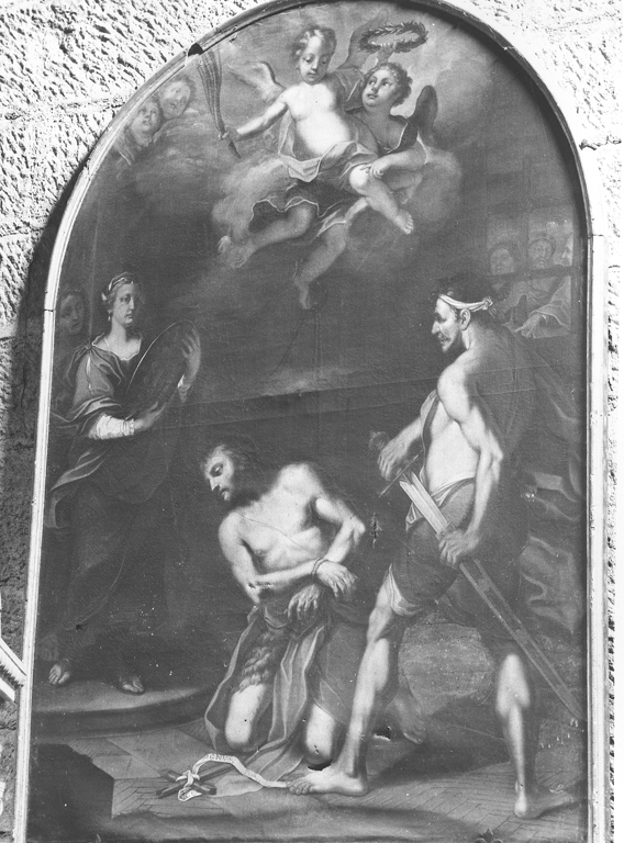decapitazione di San Giovanni Battista (dipinto) di Perini Cesare (attribuito) (inizio sec. XVII)