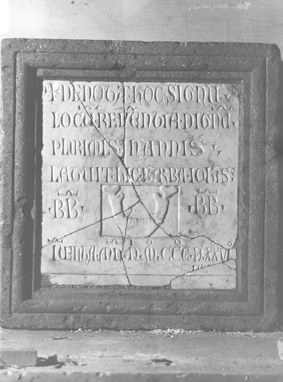 lapide documentaria - ambito laziale (sec. XIV)