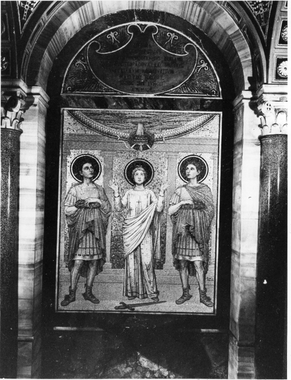Santa Cecilia, San Valeriano e San Tiburzio (dipinto) di Bravi Giuseppe (secc. XIX/ XX)