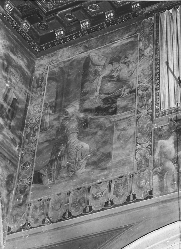 annuncio della nascita di San Giovanni Battista a Zaccaria (dipinto) - ambito laziale (fine/inizio secc. XVI/ XVII)