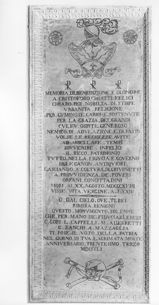 lapide commemorativa - ambito laziale (sec. XIX)