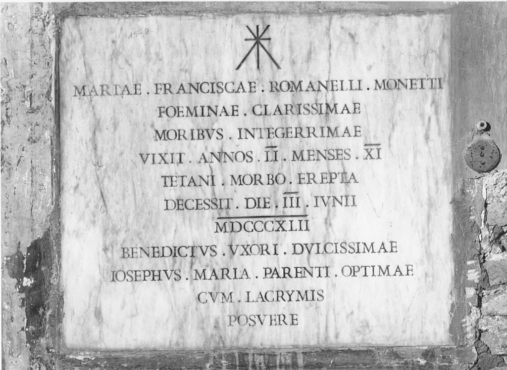 lapide tombale - ambito laziale (sec. XIX)