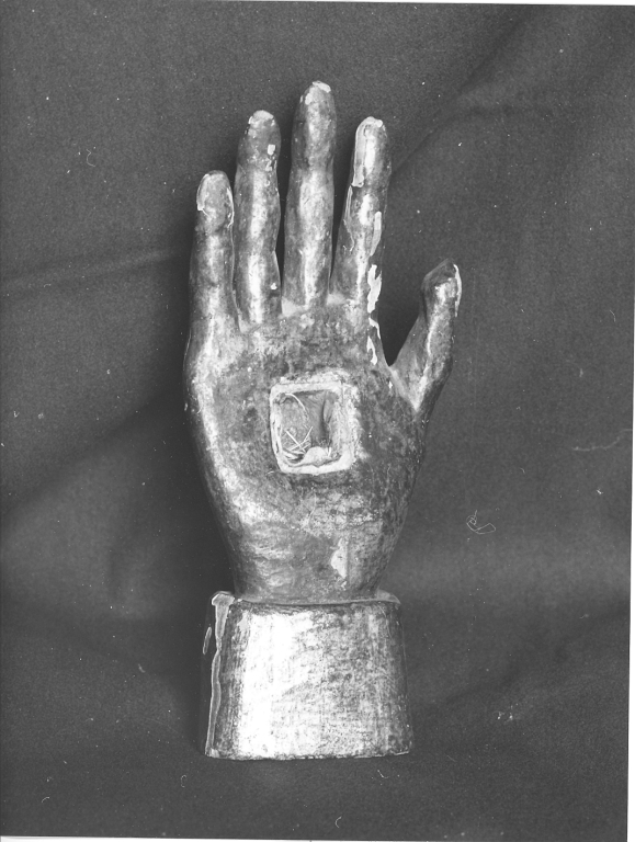 reliquiario antropomorfo - a mano - bottega abruzzese (sec. XVII)