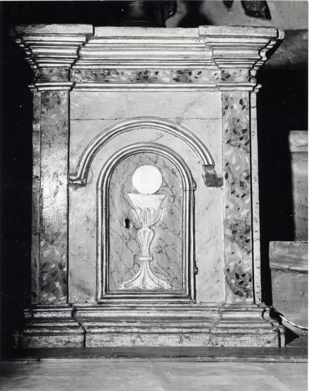 calice eucaristico (tabernacolo - a frontale architettonico) - bottega abruzzese (sec. XIX)