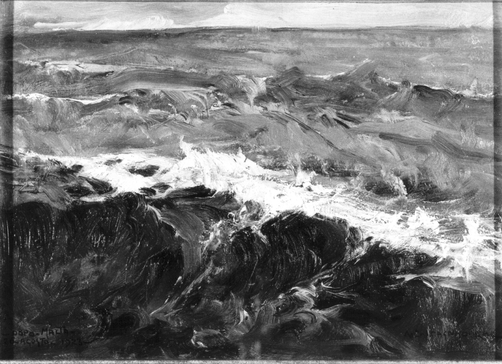 dopo Malta, marina (dipinto) di Calcagnadoro Antonino (sec. XX)