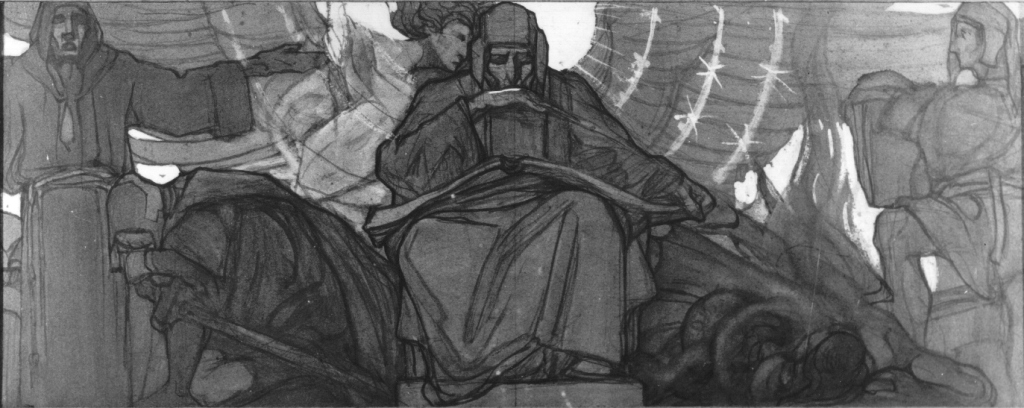 allegoria del Paradiso e dell'Inferno (dipinto) di Calcagnadoro Antonino (prima metà sec. XX)