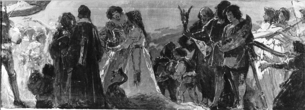 allegoria della geografia della storia e dell'arte (dipinto) di Calcagnadoro Antonino (attribuito) (prima metà sec. XX)