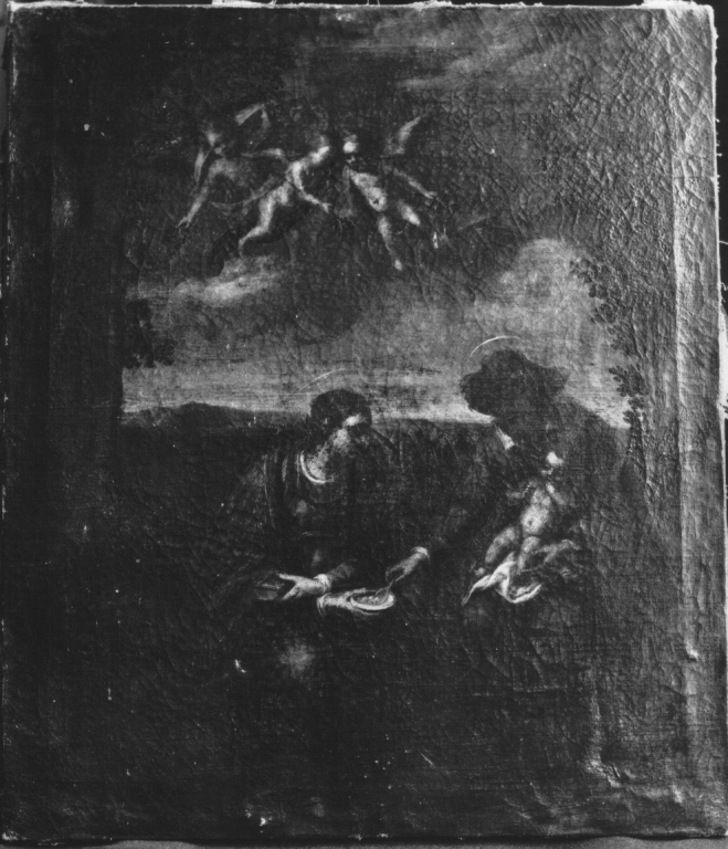 riposo nella fuga in Egitto (dipinto) - ambito laziale (prima metà sec. XVII)