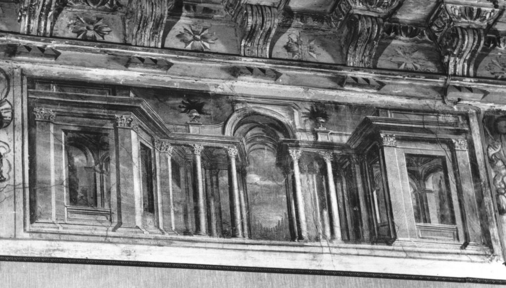 finte architetture (dipinto) - ambito tosco laziale (fine sec. XVI)
