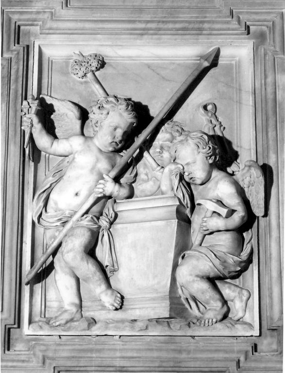 angeli con i simboli della passione (rilievo) di Ferrata Ercole (sec. XVII)