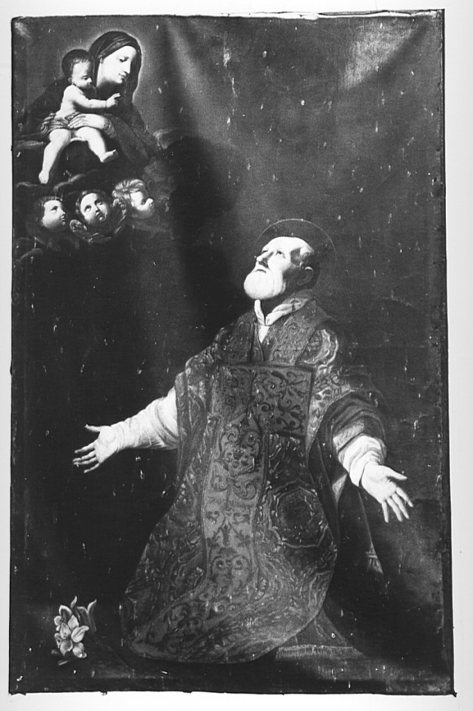 San Filippo Neri ha la visione della Madonna con Bambino (dipinto) - ambito laziale (sec. XVII)