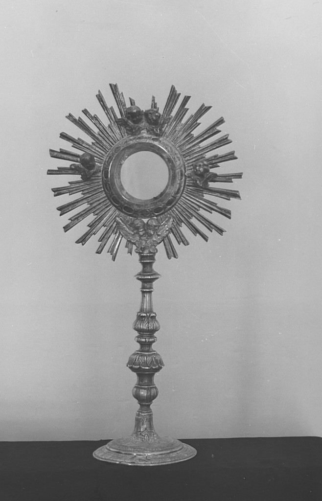 ostensorio - a raggiera - ambito laziale (inizio sec. XVIII, sec. XIX)