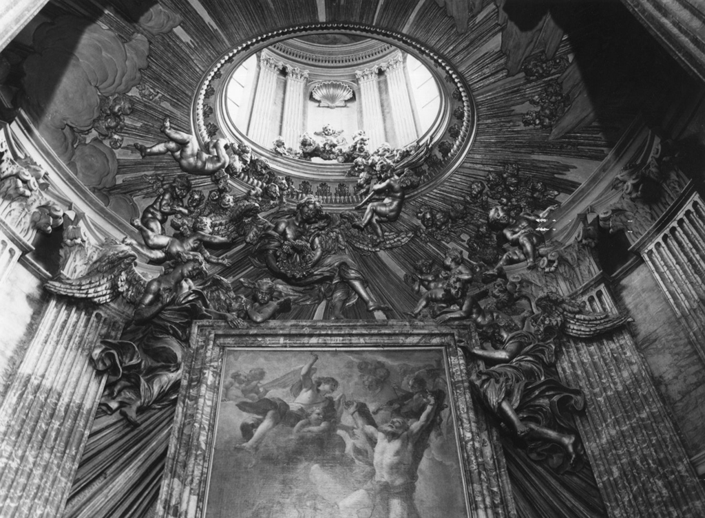 Gloria di angeli e cherubini (decorazione plastica) di Rinaldi Giovanni detto Monsù Giovanni (sec. XVII)