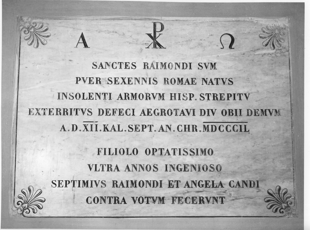 lapide tombale, opera isolata - ambito laziale (sec. XIX)