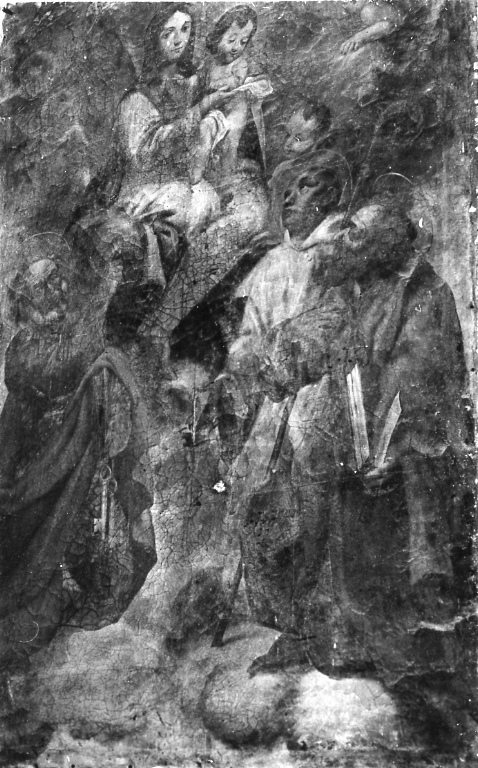 Madonna con Bambino con San Pietro, San Bruno e San Bartolomeo (dipinto) - ambito laziale (fine sec. XVIII)