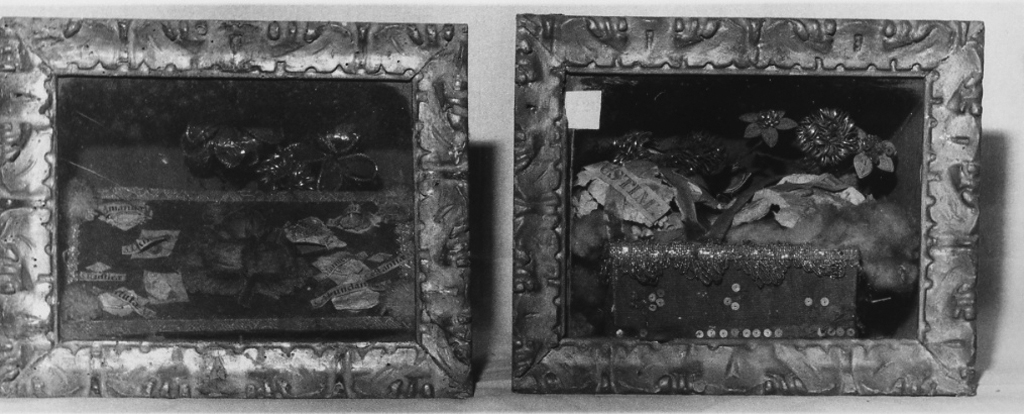 reliquiario a teca - a urna, coppia - bottega laziale (sec. XVII)