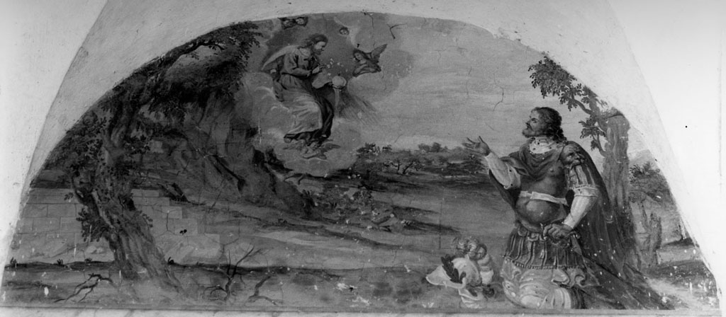 Cristo appare a Carlo il Calvo prima della battaglia (dipinto) di Rosati Antonio (sec. XVII)