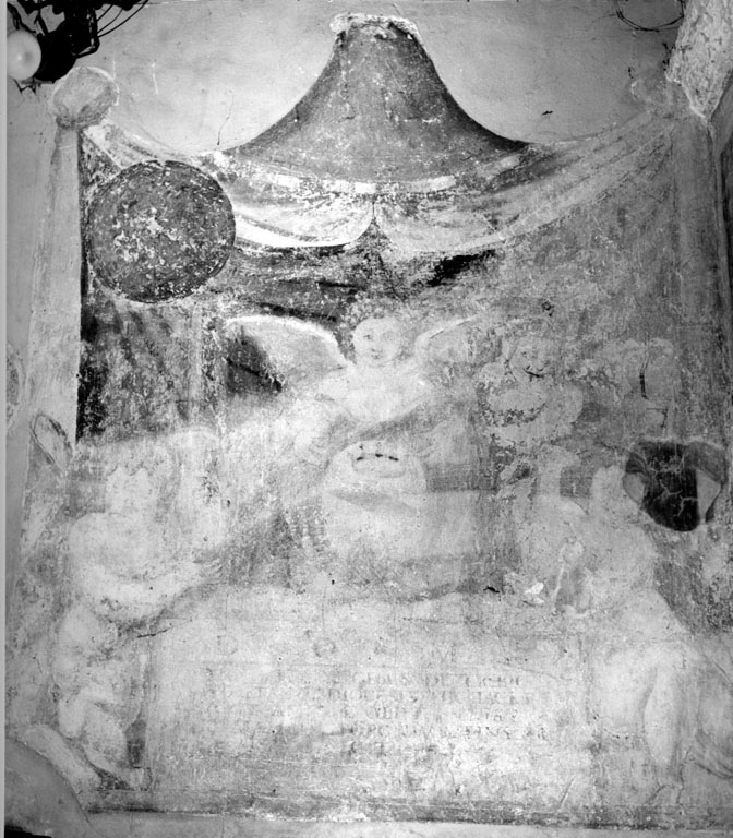 Monumento funerario con angioletti (dipinto) - ambito umbro-laziale (inizio sec. XVI)