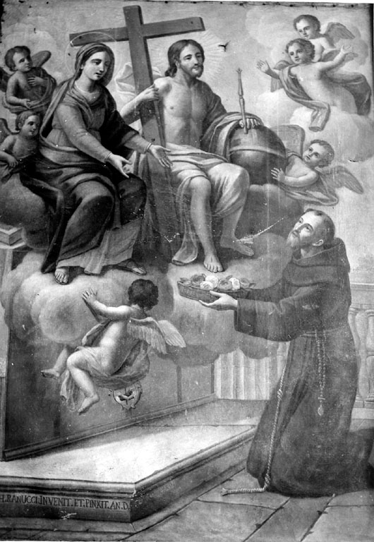 Visione di San Francesco d'Assisi alla Porziuncola (dipinto) di Ranucci Giuseppe (sec. XVIII)