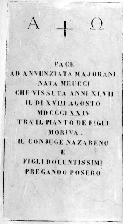 lapide tombale - ambito laziale (sec. XIX)
