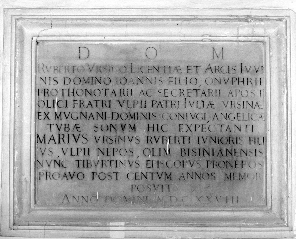 lapide - ambito laziale (sec. XVII)