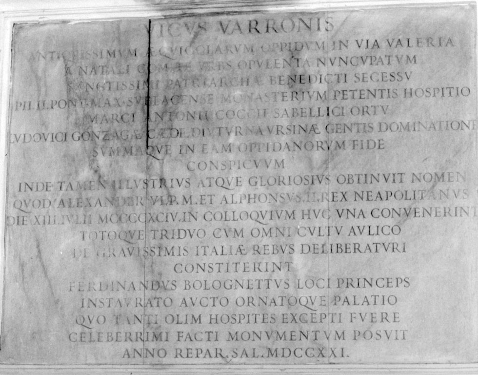 lapide commemorativa - ambito romano-laziale (sec. XVIII)