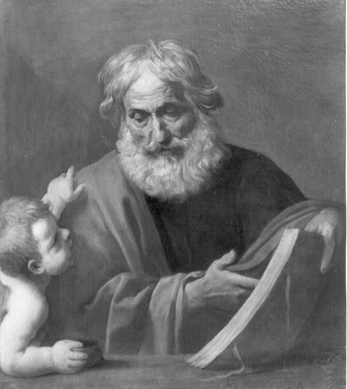 San Matteo e l'angelo (dipinto) di Cantarini Simone detto Pesarese (prima metà sec. XVII)