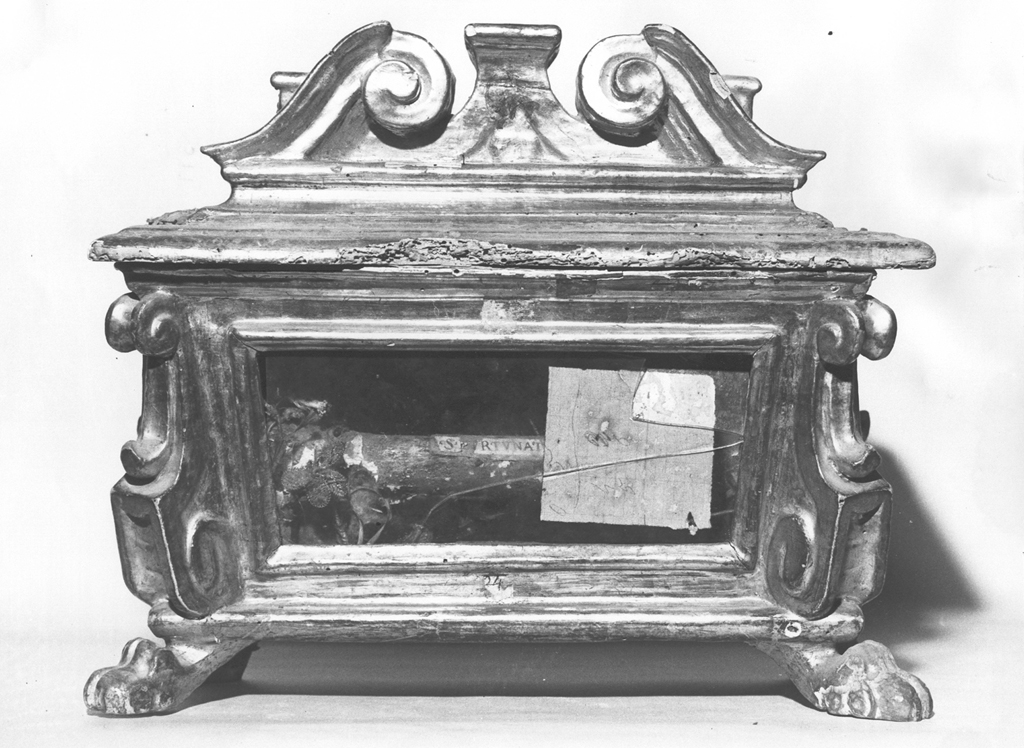 reliquiario a teca - a urna, serie - ambito laziale (sec. XVIII)