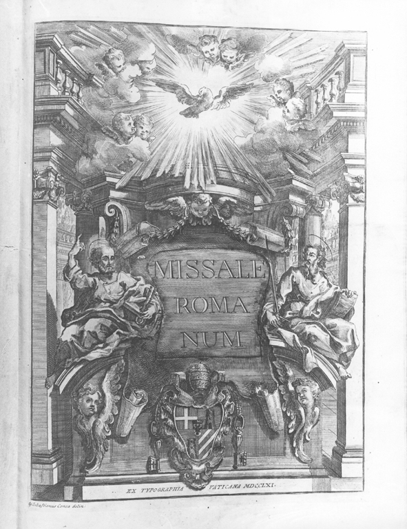 Santi Pietro e Paolo (stampa, elemento d'insieme) di Conca Sebastiano (attribuito) (seconda metà sec. XVIII)