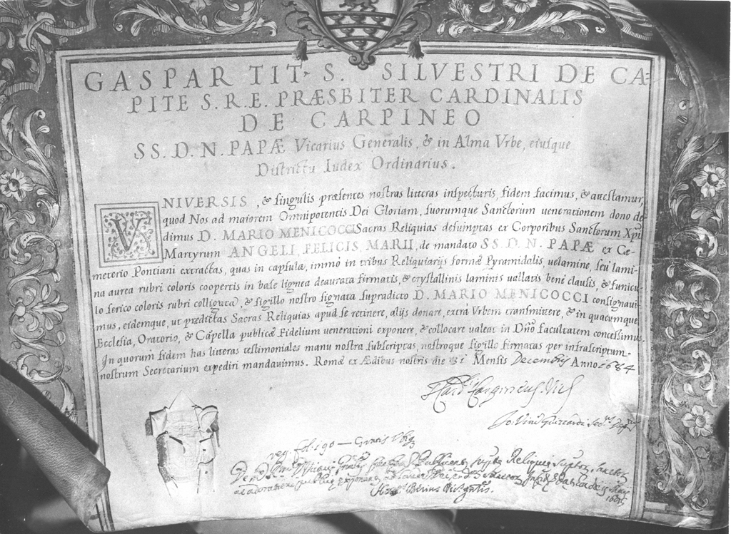 bolla - ambito laziale (seconda metà sec. XVII)