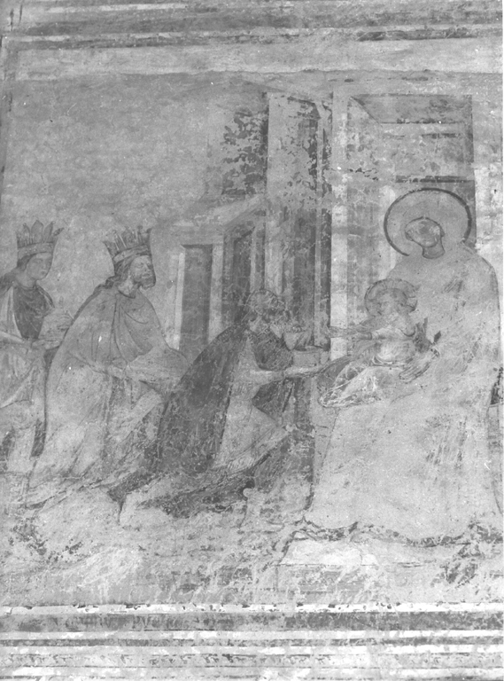 adorazione dei Re Magi (dipinto) - ambito romano (fine/inizio secc. XIII/ XIV)