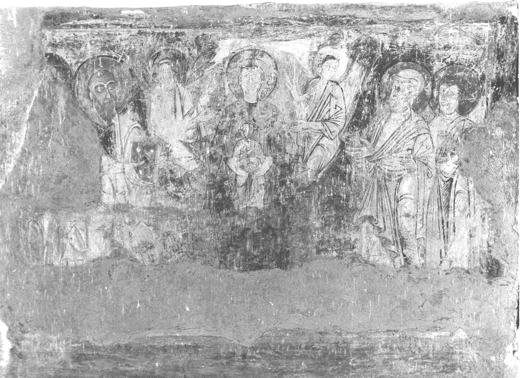 Madonna con Bambino e Santi (dipinto, elemento d'insieme) - ambito romano (sec. XII)