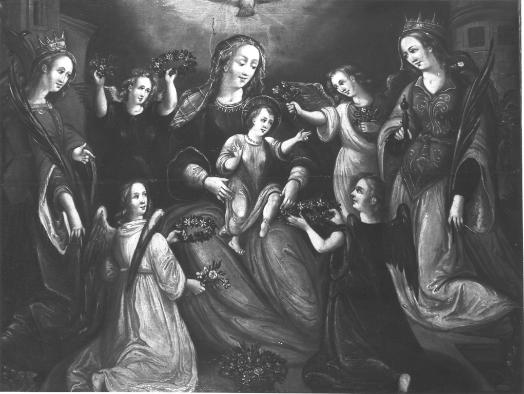 Madonna con Bambino e Santi (dipinto) - ambito laziale (sec. XIX)