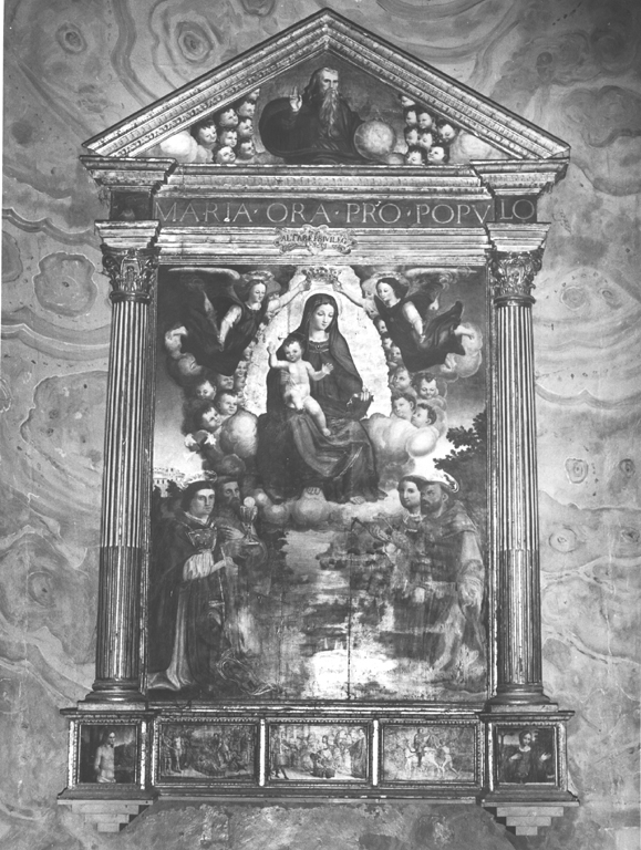 Dio Padre benedicente (dipinto, elemento d'insieme) di Torresani Bartolomeo (attribuito) (seconda metà sec. XVI)