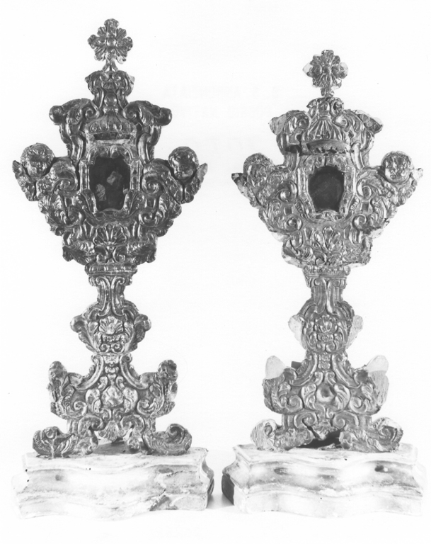 reliquiario - a ostensorio, serie - ambito laziale (metà sec. XVIII)