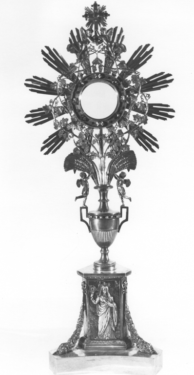 ostensorio - a raggiera - ambito romano (metà sec. XIX)