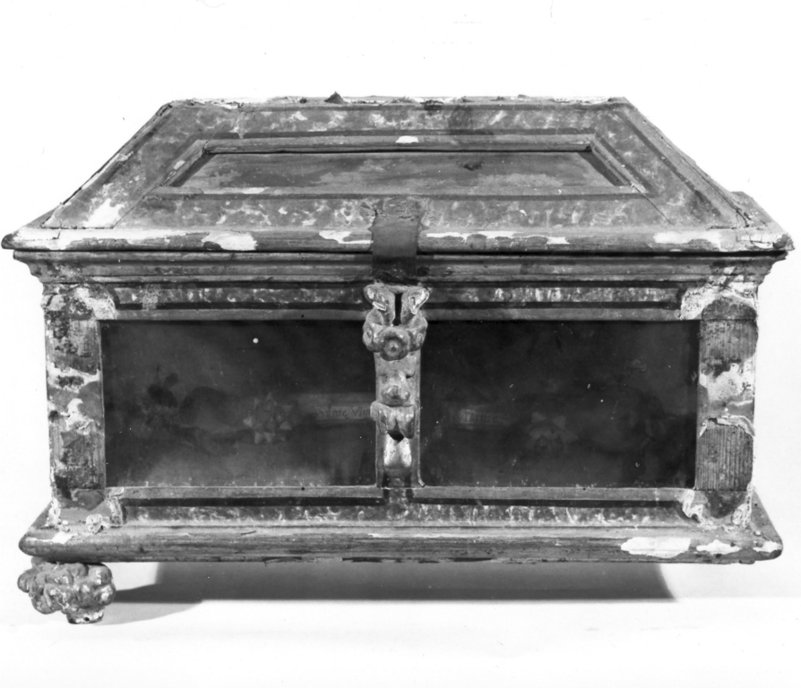 reliquiario a teca - a cassetta, serie - ambito laziale (fine sec. XVII)