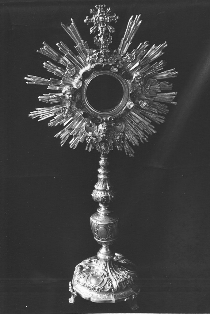 ostensorio - a raggiera - ambito romano (fine sec. XVIII)