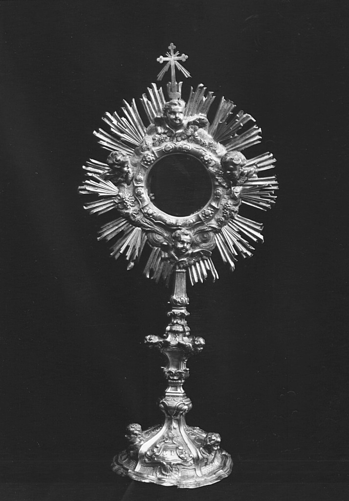 ostensorio - a raggiera - ambito romano (sec. XVIII)